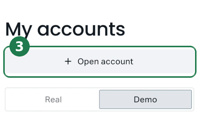 ③ In “My accounts”, tap “Open account”.